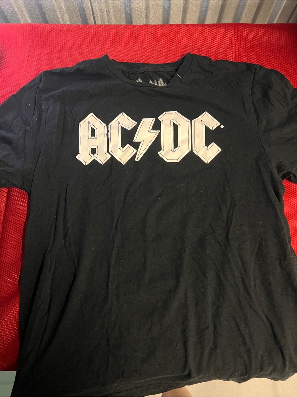 AC/DC Black Short-Sleeve Logo Tee with White Graphic